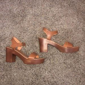 Brown platform heels